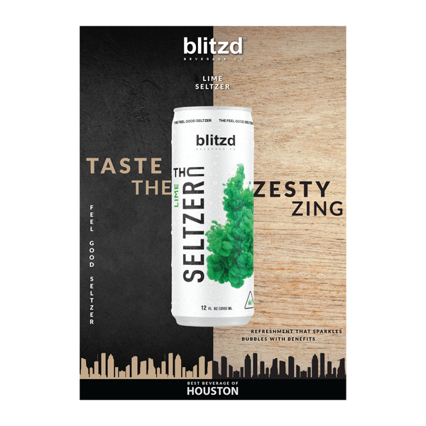 D Squared Worldwide Inc Marketing Material Blitzd Flavor Specific - THC Seltzer A4 Poster